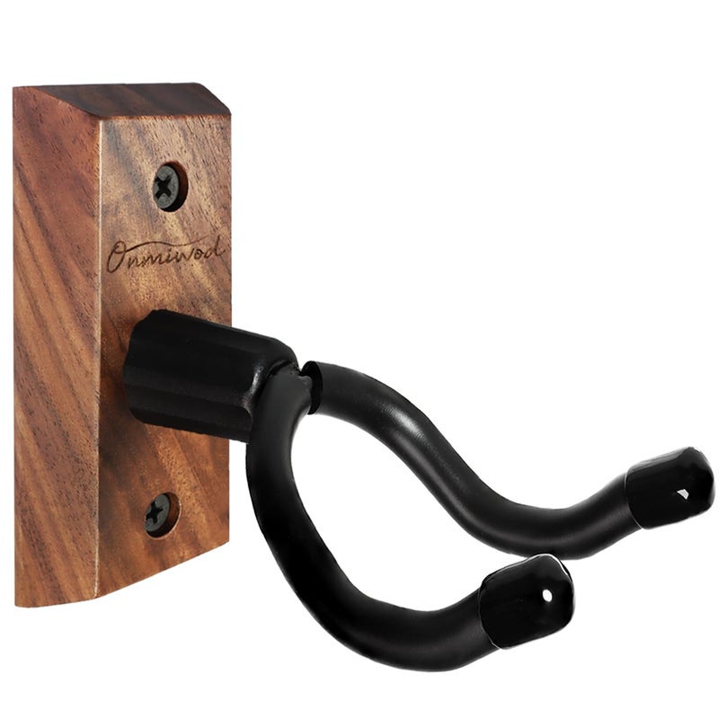 Onmiwod Ukulele Wall Mount Hanger  Black Walnut Wood U-Shaped Ukulele Holder Hanger  Ukulele Wall Mount Hook for Ukulele Banjo Mandolin Concert Pineapple Soprano Tenor and Baritone - Image 1